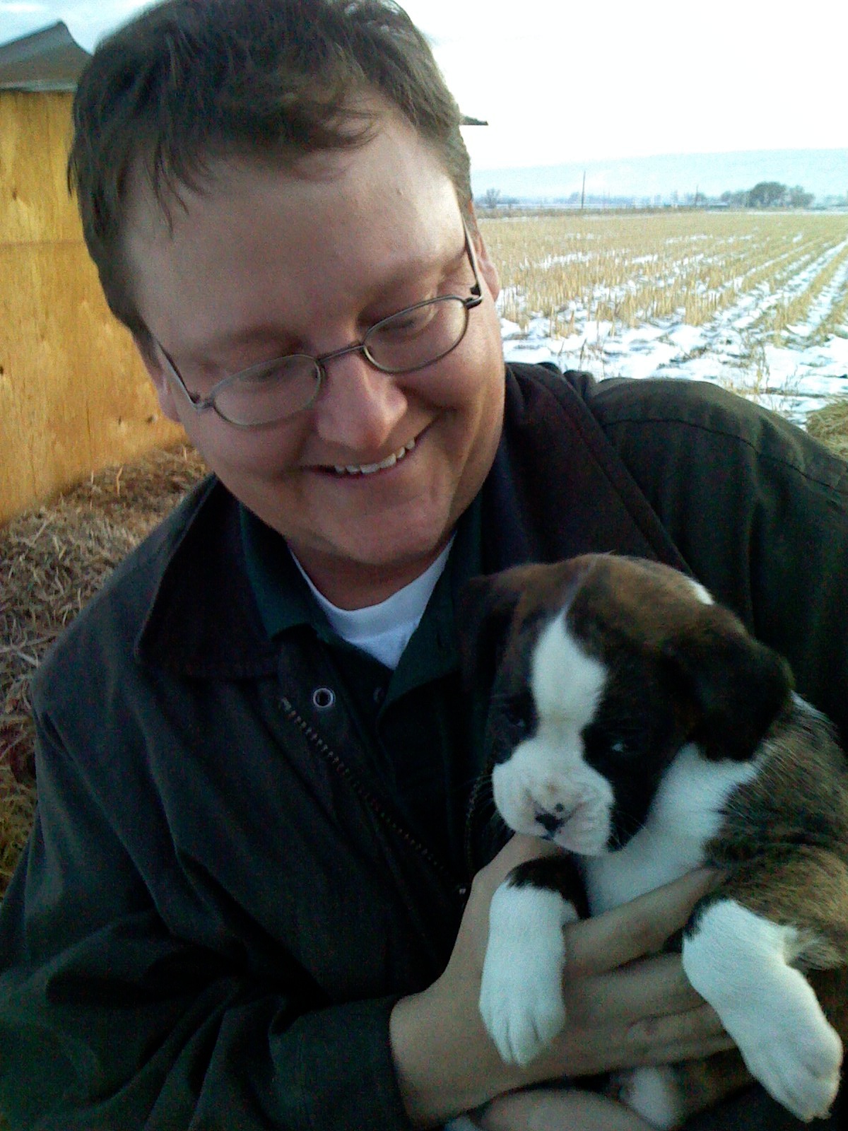 This is the day I first saw Molly and instantly fell in love with her.  She was the only brindle female puppy in the litter and was so cute.